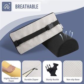 img 2 attached to 🪑 Tusscle Lumbar Support Pillow for Office Chair and Car: D-Shaped Lumbar Roll Back Support Pillow for Lower Back Pain Relief, Ergonomic Lumbar Back Cushion with Adjustable Strap and Removable Cover