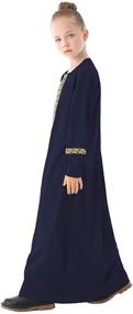 img 3 attached to 👧 Islamic Kaftan Dresses for Girls | Abetteric Sleeve Girls' Clothing