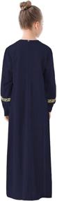 img 2 attached to 👧 Islamic Kaftan Dresses for Girls | Abetteric Sleeve Girls' Clothing