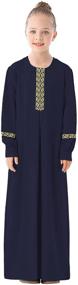 img 4 attached to 👧 Islamic Kaftan Dresses for Girls | Abetteric Sleeve Girls' Clothing