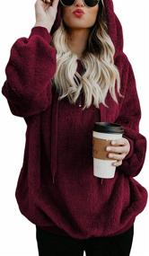 img 4 attached to Womens Sweatshirts Quarter Pullover Oversized