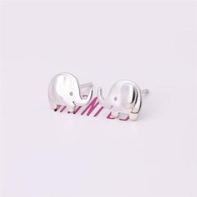 img 2 attached to 🐘 Sterling Silver Elephant Earrings - Exquisite Girls' Jewelry by HANFLY