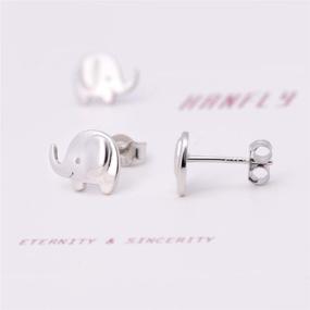 img 1 attached to 🐘 Sterling Silver Elephant Earrings - Exquisite Girls' Jewelry by HANFLY