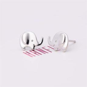 img 3 attached to 🐘 Sterling Silver Elephant Earrings - Exquisite Girls' Jewelry by HANFLY