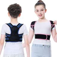 adjustable kids' posture corrector - professional upper back brace for teenagers | under clothes spinal support to improve slouch, prevent humpback & relieve back pain логотип