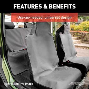 img 1 attached to 🚗 ARIES 3142-01 Seat Defender: Waterproof Universal Car Seat Cover Protector - Grey, 58"x23