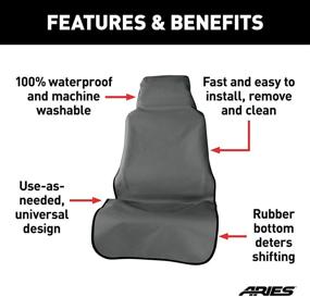 img 2 attached to 🚗 ARIES 3142-01 Seat Defender: Waterproof Universal Car Seat Cover Protector - Grey, 58"x23