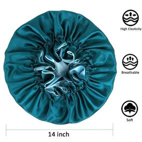 img 1 attached to 💙 Hole Blue Satin Bonnet: The Perfect Silk Sleep Cap for Curly Hair - Ideal Hair Bonnet for Black Women