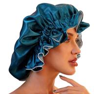 💙 hole blue satin bonnet: the perfect silk sleep cap for curly hair - ideal hair bonnet for black women logo