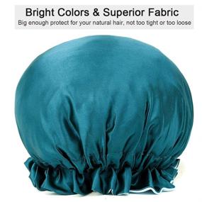 img 2 attached to 💙 Hole Blue Satin Bonnet: The Perfect Silk Sleep Cap for Curly Hair - Ideal Hair Bonnet for Black Women