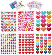 konsait valentine heart stickers: 60 sheets of love decorative stickers for kids envelopes, cards, craft, and scrapbooking - great party favors, gifts, prizes, class rewards, and praise (3000+ colorful hearts) logo