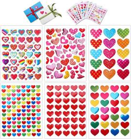 img 4 attached to Konsait Valentine Heart Stickers: 60 Sheets of Love Decorative Stickers for Kids Envelopes, Cards, Craft, and Scrapbooking - Great Party Favors, Gifts, Prizes, Class Rewards, and Praise (3000+ Colorful Hearts)