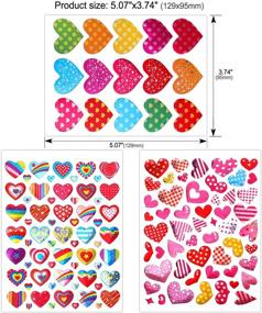 img 3 attached to Konsait Valentine Heart Stickers: 60 Sheets of Love Decorative Stickers for Kids Envelopes, Cards, Craft, and Scrapbooking - Great Party Favors, Gifts, Prizes, Class Rewards, and Praise (3000+ Colorful Hearts)