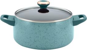 img 2 attached to Набор столовых приборов Paula Deen Signature Nonstick Cookware Set - коллекция Aqua Speckle - 15 предметов премиум качества