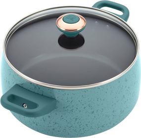 img 1 attached to Набор столовых приборов Paula Deen Signature Nonstick Cookware Set - коллекция Aqua Speckle - 15 предметов премиум качества