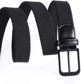 img 1 attached to 👔 Weifert Braided Elastic Stretch Fabric Men's Belts - Ideal Accessories for Style and Comfort