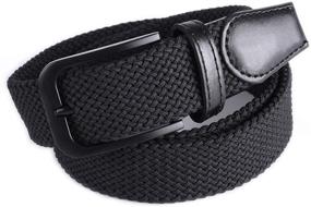 img 3 attached to 👔 Weifert Braided Elastic Stretch Fabric Men's Belts - Ideal Accessories for Style and Comfort