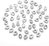 💧 clear teardrop sew on rhinestone 13x18 mm choupee - pack of 48 pcs large drop rhinestones for sewing logo