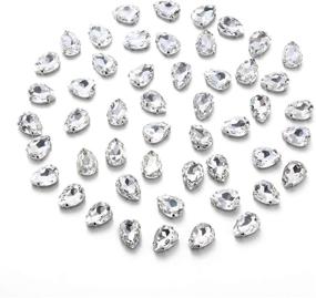 img 4 attached to 💧 Clear Teardrop Sew on Rhinestone 13x18 mm Choupee - Pack of 48 PCS Large Drop Rhinestones for Sewing