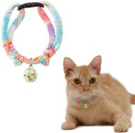 🐱 necoichi chirimen cat collar: stylish baby blue design with clover bell logo