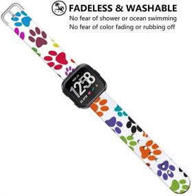 img 1 attached to 🐶 Colorful Dog Print Silicone Bands for Fitbit Versa 2 - Stylish Replacement Straps Compatible with Fitbit Versa Series, Perfect for Women