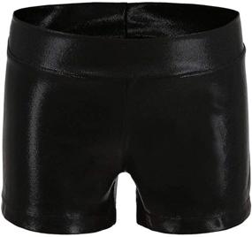 img 4 attached to Sparkling Glitter Gymnastics Athletic Shorts for Girls' Dance and Tumbling