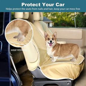 img 2 attached to Petsfit Front Seat Cover for Dogs - Non-slip Washable Protector Against Dirt, Fur, and Scratches | Full Coverage to Seat Edges | Universal Fit for All Vehicles