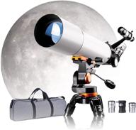 🔭 high-quality telescope for adults & kids astronomy beginners: astronomical refractor travel telescope with carry bag, 80mm aperture 500mm focal length az mount & stable tripod included logo