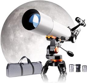 img 4 attached to 🔭 High-Quality Telescope for Adults & Kids Astronomy Beginners: Astronomical Refractor Travel Telescope with Carry Bag, 80mm Aperture 500mm Focal Length AZ Mount & Stable Tripod Included