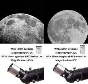 img 2 attached to 🔭 High-Quality Telescope for Adults & Kids Astronomy Beginners: Astronomical Refractor Travel Telescope with Carry Bag, 80mm Aperture 500mm Focal Length AZ Mount & Stable Tripod Included