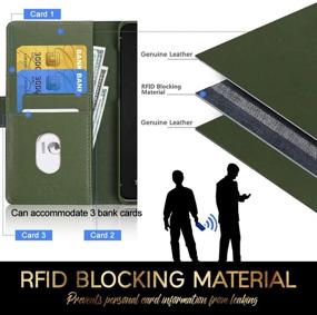 img 3 attached to 📱 FYY Чехол для бумажника из натуральной кожи для Samsung Galaxy S10+ Plus 6.4" с блокировкой RFID, ручной работы, с функцией подставки и слотами для карт, зеленый.