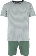 hanes striped short 2 piece lounge logo