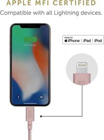 img 3 attached to Native Union Belt Cable - 4Ft Ultra-Strong Reinforced [MFi Certified] Durable Lightning To USB Charging Cable With Leather Strap Compatible With IPhone/IPad (Rose)