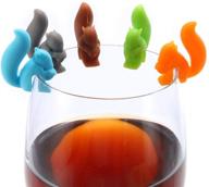 🐿️ whimsical squirrel wine charms - 5 pcs silicone glass markers for drink identification at wine tasting parties & events logo