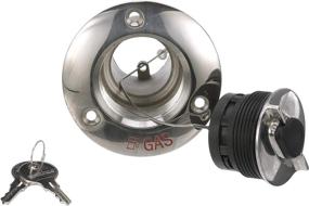 img 4 attached to 🔒 Seachoice 32051: Premium Deck Mount Gas Fill Plate with Locking Cap - High-Quality Cast 316 Stainless Steel - 2 Keys Included