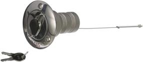 img 2 attached to 🔒 Seachoice 32051: Premium Deck Mount Gas Fill Plate with Locking Cap - High-Quality Cast 316 Stainless Steel - 2 Keys Included