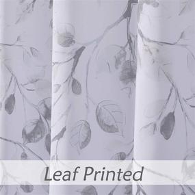 img 2 attached to 🚿 Water Resistant Hotel Shower Curtain - Central Park Gray Tan Leaf Shower Curtain with Decorative Floral Print, Ideal for Bathroom, Spa, and Home Décor - Canvas Material with Buttonholes (White, 70"x72")