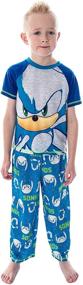 img 2 attached to 🦔 Sonic The Hedgehog Boys' Pajama Set: 3 Piece Shirt, Shorts, and Pants – Video Game Sleepwear Loungewear for Kids