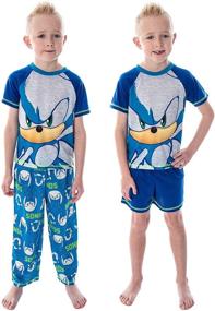 img 4 attached to 🦔 Sonic The Hedgehog Boys' Pajama Set: 3 Piece Shirt, Shorts, and Pants – Video Game Sleepwear Loungewear for Kids