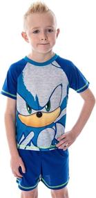 img 1 attached to 🦔 Sonic The Hedgehog Boys' Pajama Set: 3 Piece Shirt, Shorts, and Pants – Video Game Sleepwear Loungewear for Kids