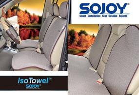 img 2 attached to Sojoy Universal Four Seasons Full Set Of Car Seat Covers And Cushions Car Seat Protector (Brown And Tan)