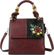 embossed organizer handmade crossbody 58005 burgundy logo