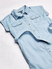 img 2 attached to 👗 Calvin Klein Chambray Shirtdress for Girls' Clothing