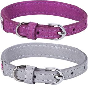 img 2 attached to Chede Dog Collar Breakaway for Dogs - 2 Pack Bling Rhinestone Dog Collar: Soft, Safe, and Adjustable Microfiber Leather Collar for Small Puppies, Cats - Ideal for Girls and Boys