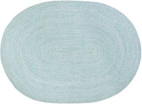 img 4 attached to Super Area Rugs Farmhouse Braided Rug: Turquoise & White, 2' X 8' - Reversible, Cotton Kitchen Carpet