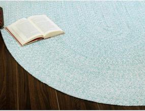 img 3 attached to Super Area Rugs Farmhouse Braided Rug: Turquoise & White, 2' X 8' - Reversible, Cotton Kitchen Carpet