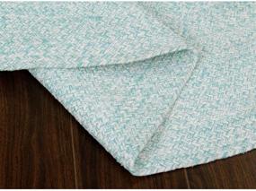 img 2 attached to Super Area Rugs Farmhouse Braided Rug: Turquoise & White, 2' X 8' - Reversible, Cotton Kitchen Carpet