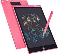 🎨 12 inch colorful lcd writing tablet for kids: erasable drawing pad, educational christmas toy & girls gift - pink logo
