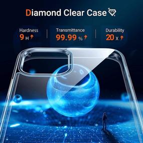 img 3 attached to 📱 Чехол TORRAS Diamond Clear для iPhone 11: Не желтеющий, военного класса защита от падений, амортизирующий, ультратонкий дизайн с твердым PC задней частью и мягким силиконовым бампером, прозрачный ударопрочный чехол для iPhone 11