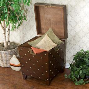 img 1 attached to 🔒 Nailhead Storage Trunk, End Table in Espresso by SEI Furniture: Ideal for Stylish Organization